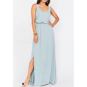 Show Me Your Mumu Kendall Maxi Dress in Steel Blue- XL
